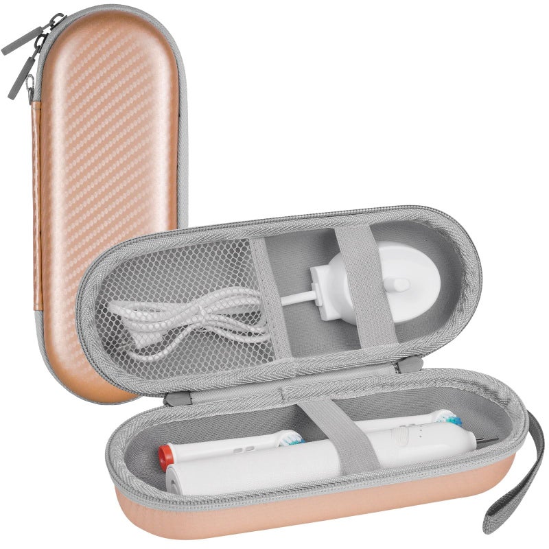 LOPHE Electric Toothbrush Travel Case, Dustproof Toothbrush Storage Holder, Portable Toothbrush Protective Cover Bag, Electric Toothbrush Case Container for Business Camping Travel (Gold)